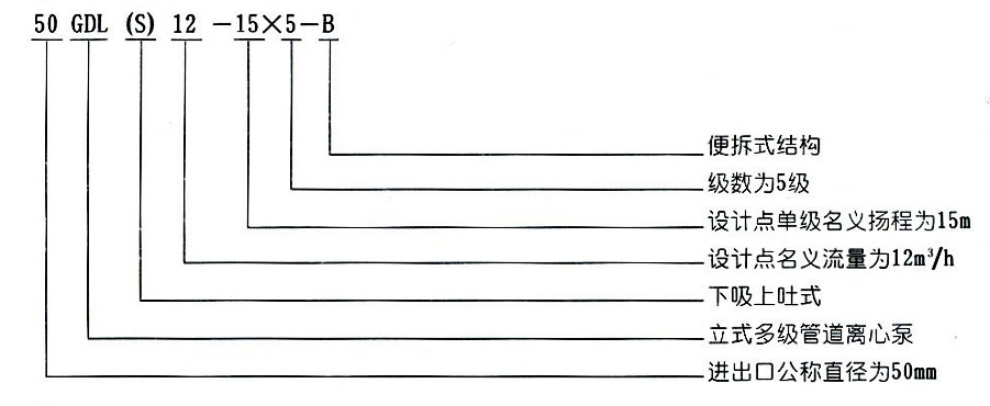 立式多級(jí)離心泵型號(hào)意義圖